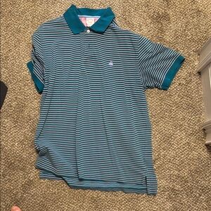 Brooks Brothers Teal and Pink Striped Polo